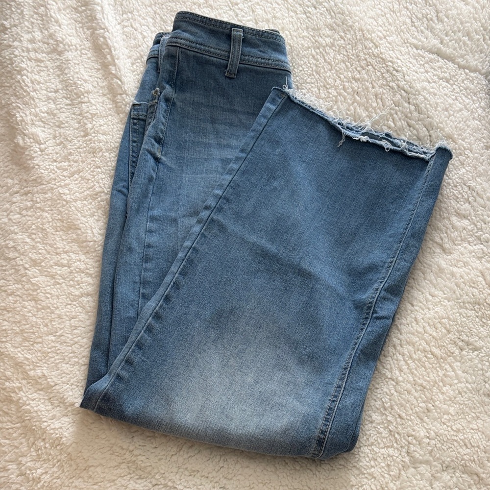 OAT Women’s Wide Leg Blue Distressed Jeans